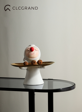创意可爱兔子托盘摆件轻奢高档
