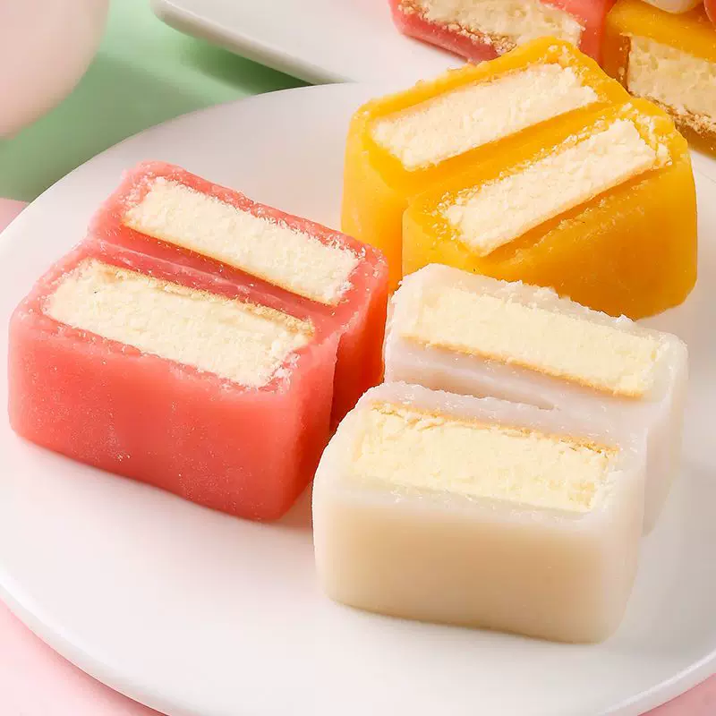 Полный набор ассорти вкусовых ледяных тортов закуски конопля картофельное повседневное японское мягкое хлеб завтрак красный торт белый нефритовый рулет