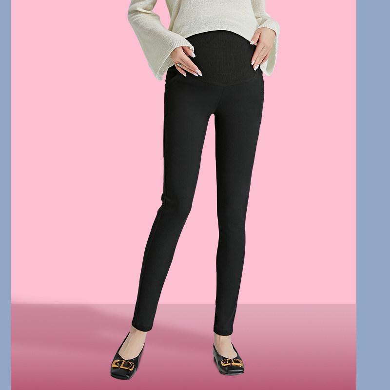 孕妇裤外穿托腹黑色小脚裤打底裤 小猪季呐孕妇打底裤