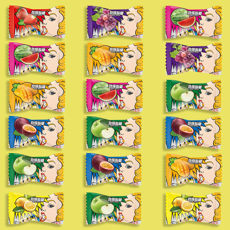 网红爆酸糖超酸柠檬糖果酸的水果糖愚人节趣味恶搞小零食推荐排行