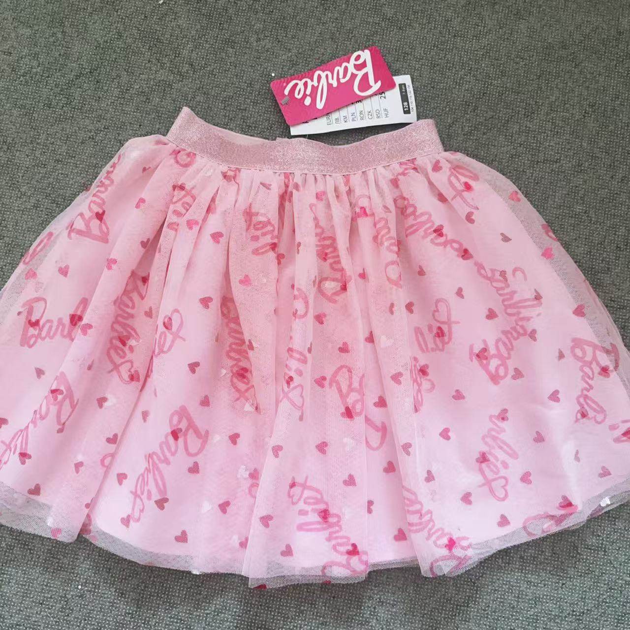 100-140外单儿童女童26年春夏新款芭比字母公主松紧腰半身裙裙子,淘宝优惠券,粉丝福利购,淘宝优惠卷