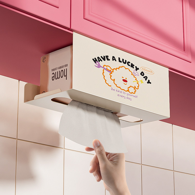 诺室厨房用纸巾架子倒挂悬挂纸巾盒免打孔抽纸洗脸巾收纳盒置物架,淘宝优惠券,粉丝福利购,淘宝优惠卷