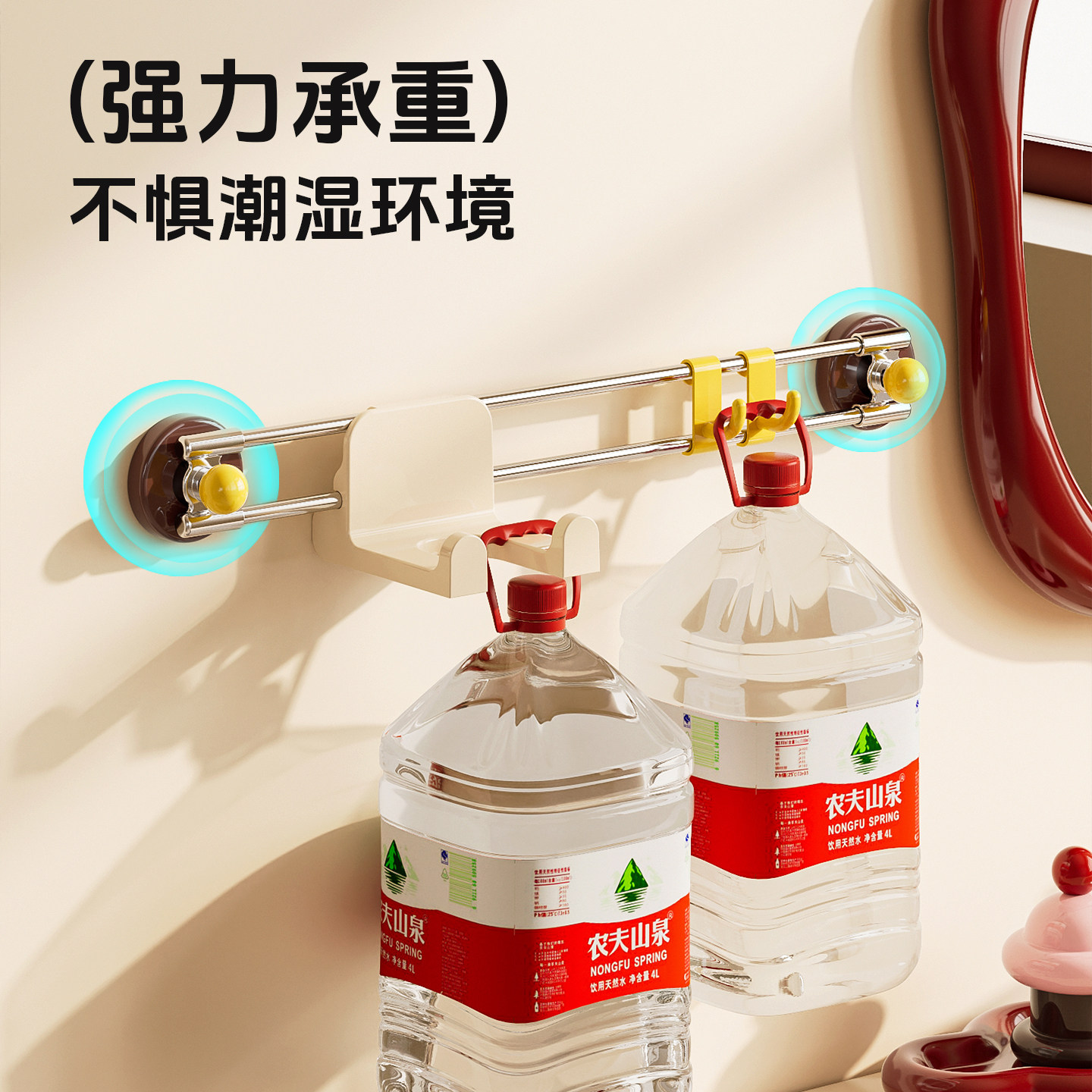 诺室吹风机支架免打孔卫生间电吹风筒收纳壁挂式牙刷漱口杯置物架,淘宝优惠券,粉丝福利购,淘宝优惠卷