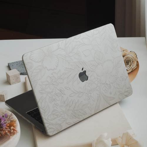 岩石灰色浮雕花纹2024新款苹果电脑保护套适用于macbookpro13保护壳13笔记本air13.6 pro14寸macbook16寸外壳 - 图2