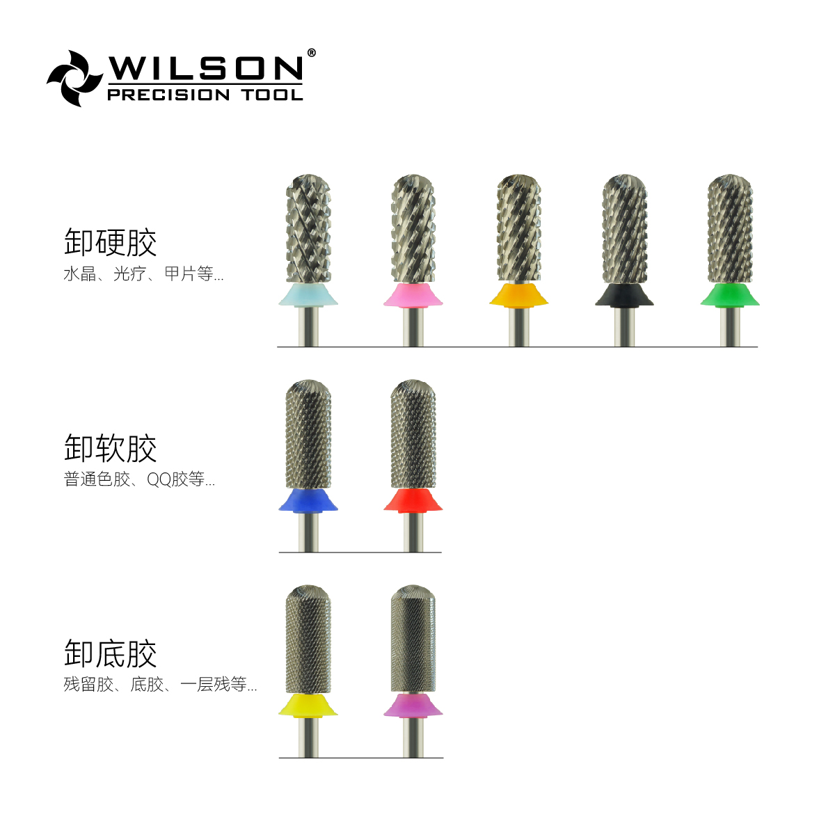 WILSON惠而顺5.35mm直筒球头美甲钨钢卸甲打磨头卸除甲油胶光疗胶 - 图1