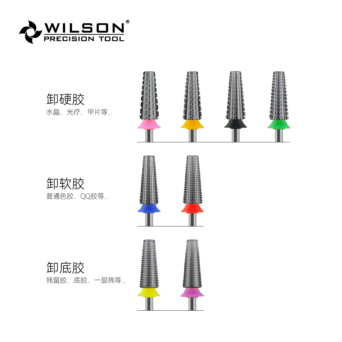 WILSON惠而顺6.0mm五合一直刃-本色小直径美甲卸甲磨头双向 - 图1