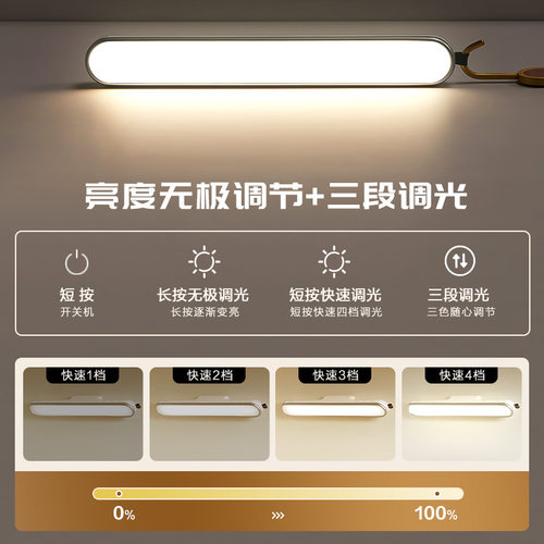 公牛酷毙灯LED护眼台灯学生宿舍书桌学习专用充电磁吸寝室床头灯 - 图2