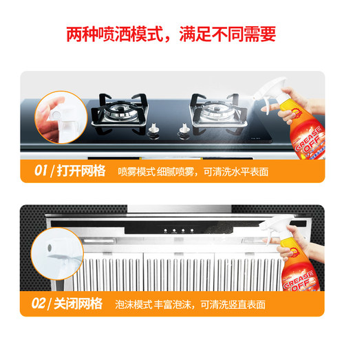 威巴净厨房去油污清洁剂泡沫除垢油烟机灶台微波炉清洁剂 - 图1