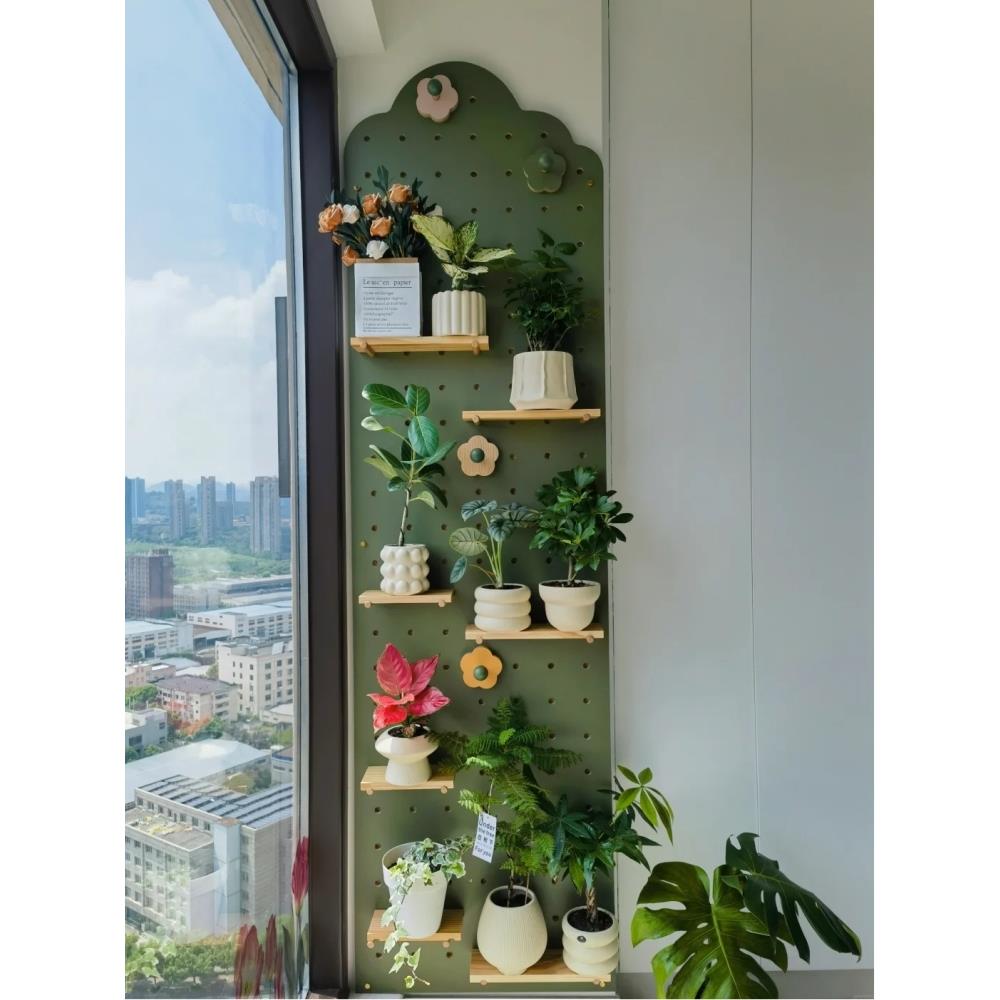 阳台洞洞板养花架绿植墙定制置物架墙上装饰窗台落地移动花盆架子 - 图3