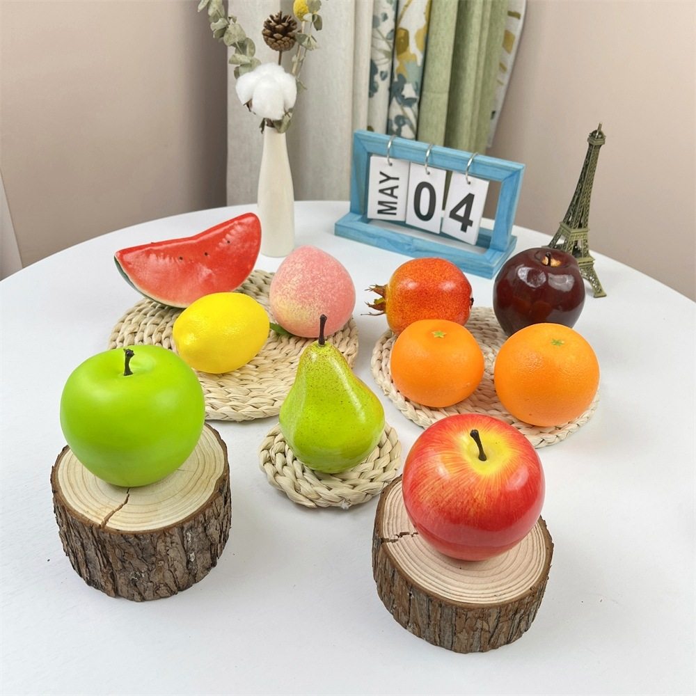 仿真水果假苹果橙子桃子柠檬香蕉拍照模型道具厨窗样板间装饰摆件,淘宝优惠券,粉丝福利购,淘宝优惠卷