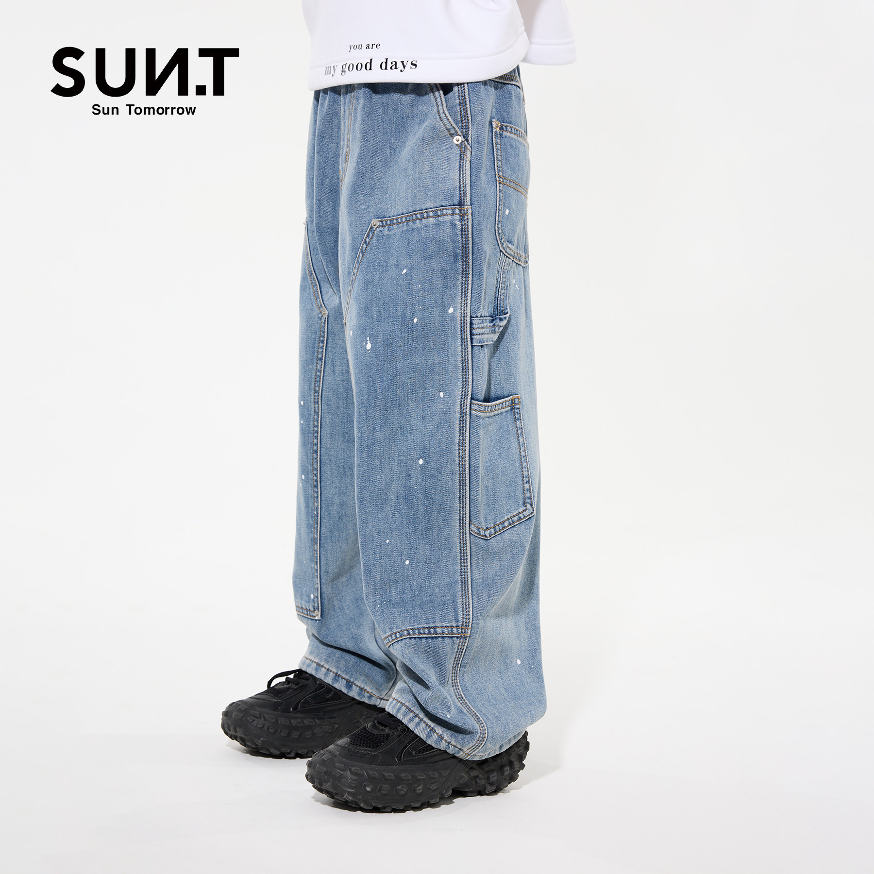 suntomorrow2025冬装新款儿童牛仔裤中大童男童加绒加厚直筒长裤,淘宝优惠券,粉丝福利购,淘宝优惠卷