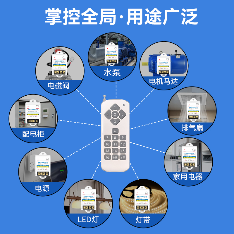 大功率智能无线遥控开关多路灯电源控制器220v展厅灯光远程遥控器