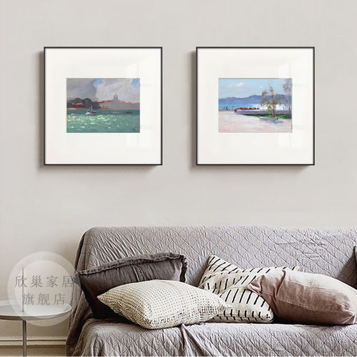 北欧复古客厅装饰画简约玄关风景挂画现代小众艺术壁画酒店民宿画 - 图1