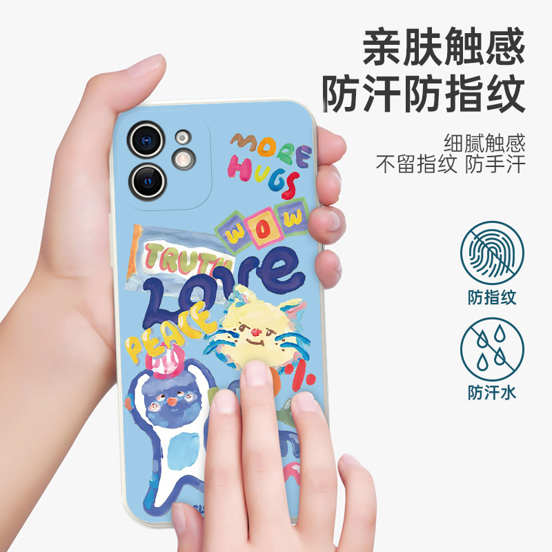 章若楠同款手机壳苹果13华为mate40Pro卡通iPhone14promax可爱OPPO小米11猫咪12小猫vivo明星p40周边30涂鸦xr-图3