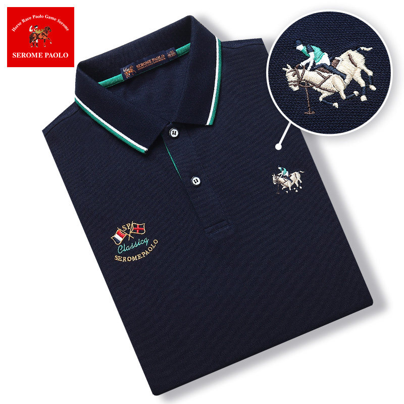 长袖纯棉秋季男士保罗翻领polo衫 圣洛蒙保罗T恤