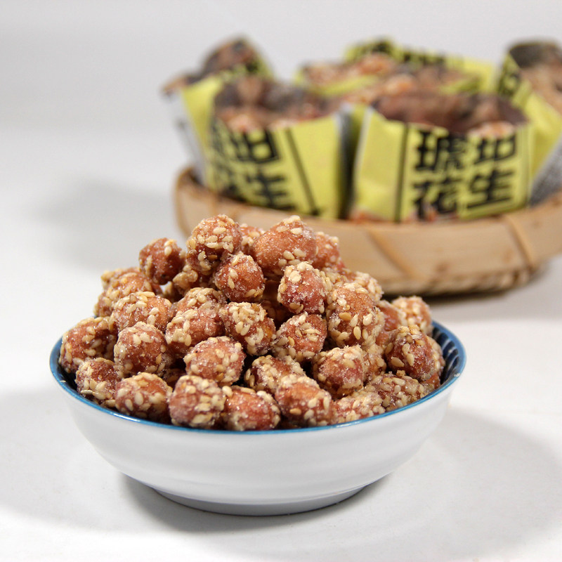 新货蜂蜜琥珀花生米500g袋装芝麻 哦呦食品花生