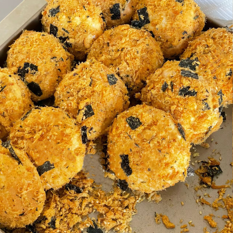 0加蔗糖！海苔肉松小贝爆浆夹心面包整箱网红零食早餐12包/约540g