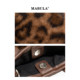 MABULA vintage leopard print plush shoulder bag