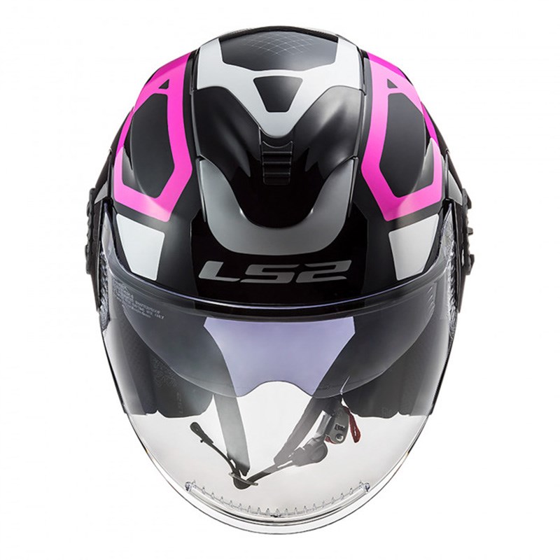 ls2半盔夏季摩托车双镜片头盔四分之三电动复古帽檐四季男女OF570 - 图2