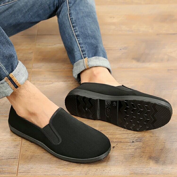 (买一送一两双装)老北京布鞋男夏季透气黑色休闲板鞋工作鞋子-图2