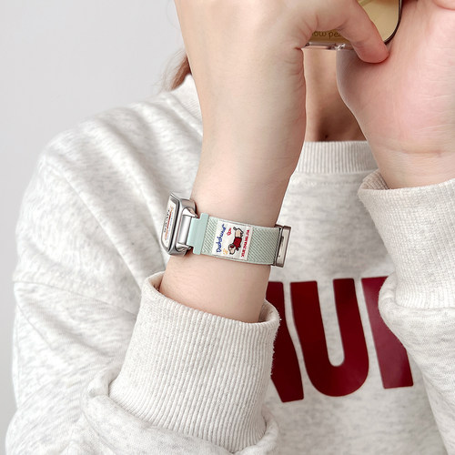 可爱小狗适用keep手环b5表带新款b4弹力编织磁吸扣band智能运动keep腕带男女款b4lite替换带配件16mm替换带 - 图2