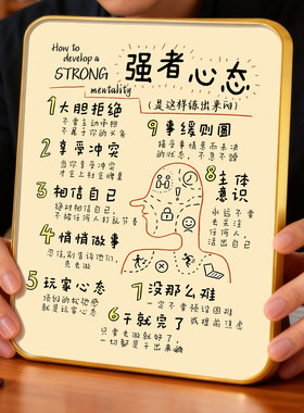 青云志励志摆件全诗书法字画摆台新中式书房卧室励志桌面装饰相框