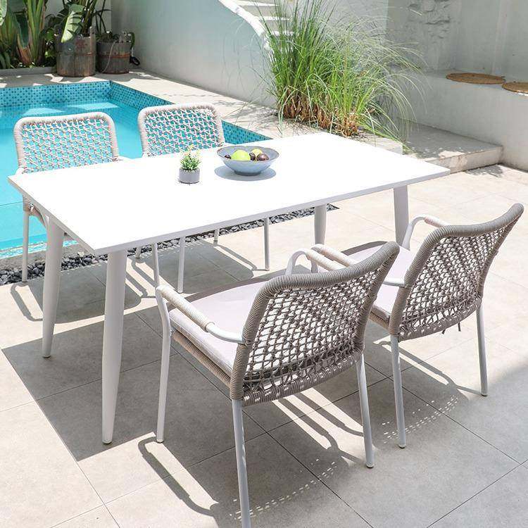 户外桌椅藤椅别墅庭院简约白色阳台室外露台花园休闲绳编波洛椅子,淘宝优惠券,粉丝福利购,淘宝优惠卷