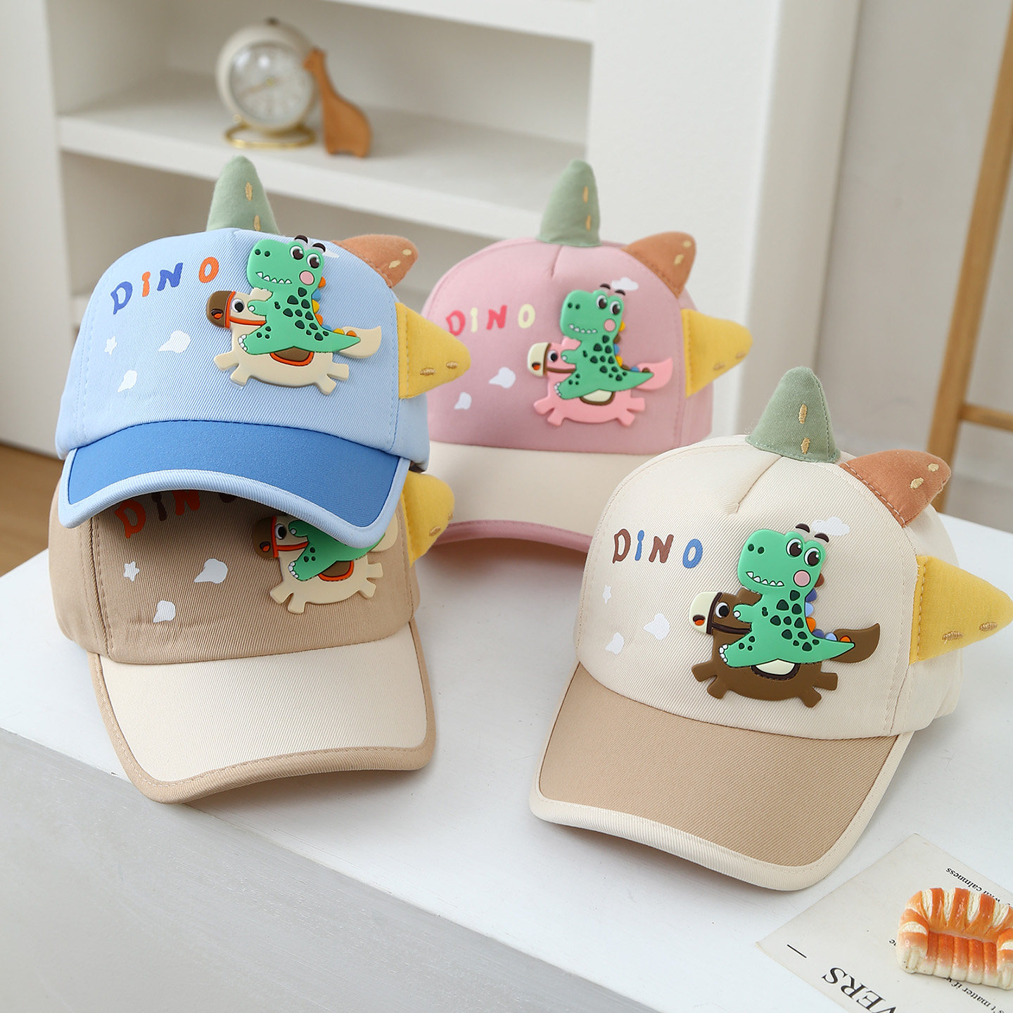 宝宝帽子卡通恐龙棒球帽男女童春秋季可爱鸭舌帽宝宝遮阳防晒帽子,淘宝优惠券,粉丝福利购,淘宝优惠卷