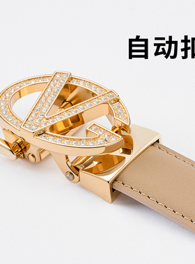 GIOVANNI VALENTINO女士真皮金属扣腰带轻奢风商务简约装饰皮带