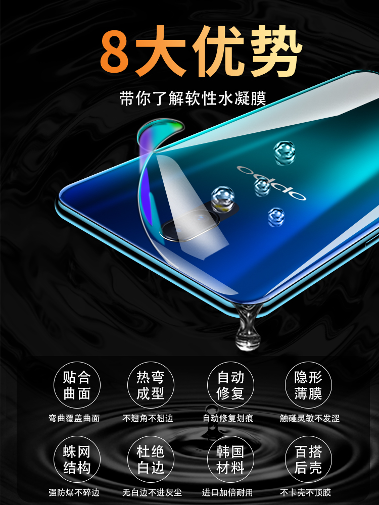 oppor17后膜贴r17pro背膜oppor15手机水凝软膜贴纸r15x后盖磨砂0PP0/opoor全包防摔opppr后壳opr镜头opor贴膜 - 图2