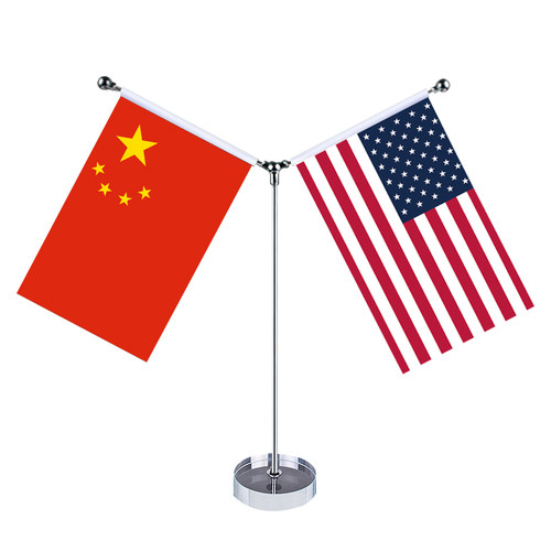 美国中国国旗摆件办公室高档水晶桌旗会议室谈判旗各国国旗外国旗桌面不锈钢旗座旗架室内台旗公司小旗帜定制 - 图3
