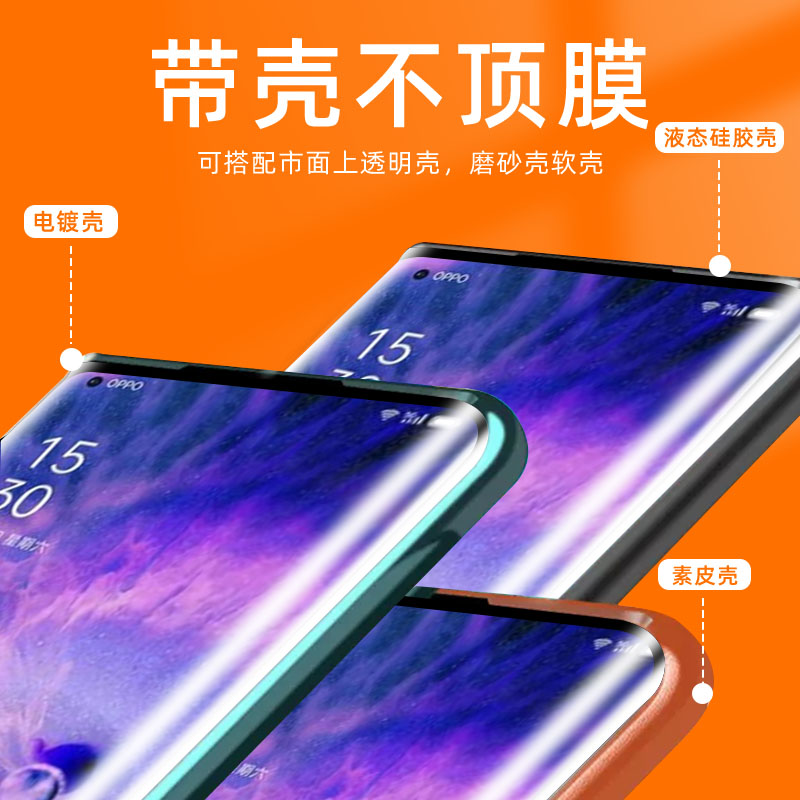 适用OPPO Find X6/X5Pro/X3Pro光固膜X5/X2Pro钢化膜UV固化FindX6Pro/X2曲面屏手机膜FindX3曲屏防爆保护贴膜 - 图2