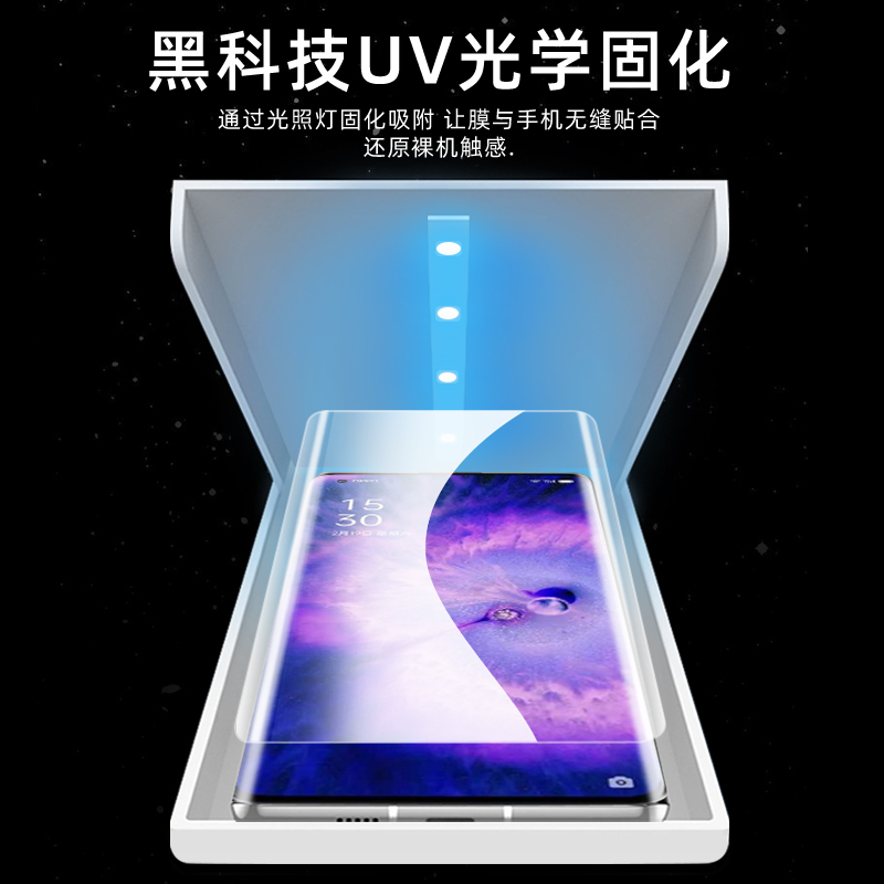 适用OPPO Find X6/X5Pro/X3Pro光固膜X5/X2Pro钢化膜UV固化FindX6Pro/X2曲面屏手机膜FindX3曲屏防爆保护贴膜 - 图1