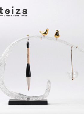 Oteiza新中式毛笔架摆件铁艺酒店餐厅书房样板间玄关装饰工艺摆设