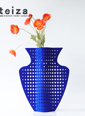 轻奢风不锈钢婚庆花篮几何装饰品