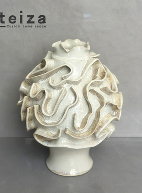 Oteiza现代简约不规则几何拈花花器酒店民宿样板间售楼处花瓶摆件