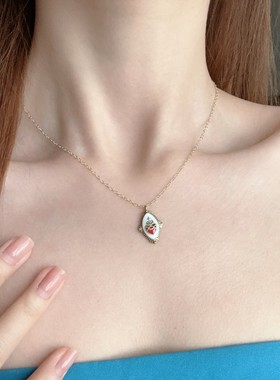 金泰亨项链bm明星同款戴带珍珠