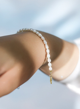 天然淡水珍珠手链女小众串珠