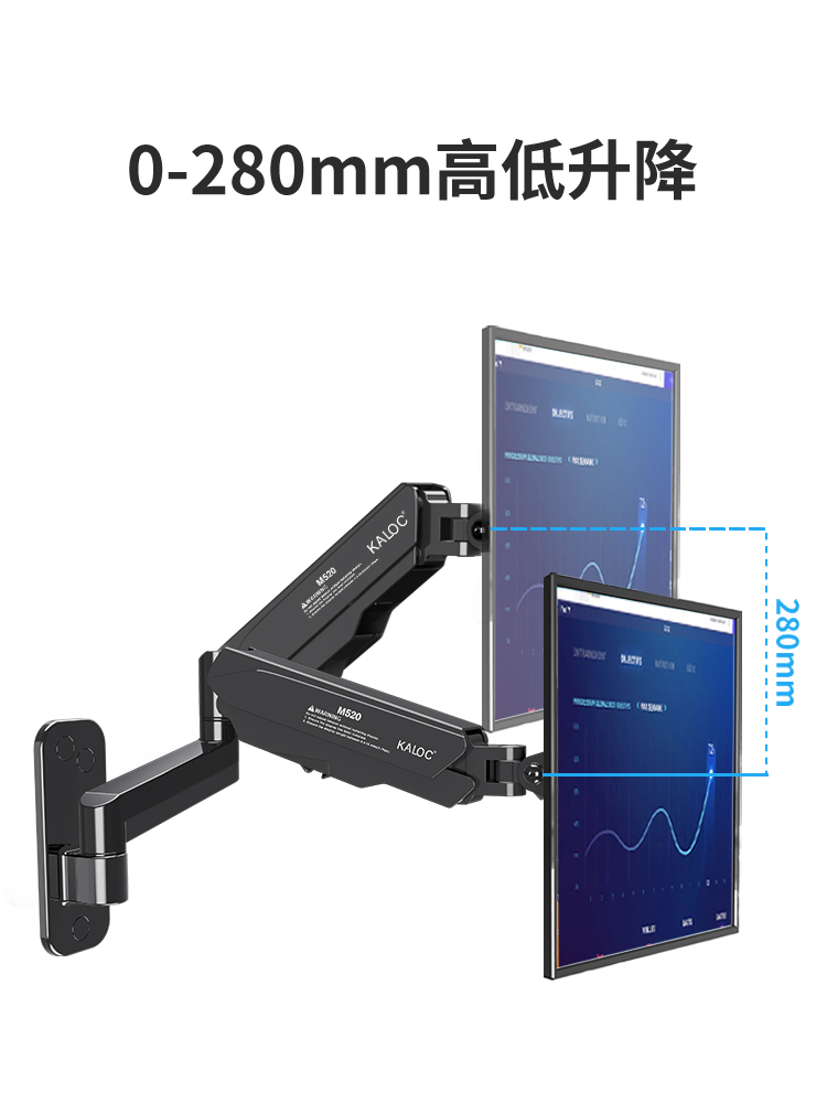 屏竖增高挂架伸缩电脑屏幕显示器支架壁挂墙面机械臂24 32寸上下-图0