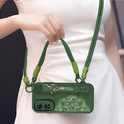 琛赋适用oppo a98手机壳a97新款a96防摔a95斜挎a93s挂绳a58复古宫廷a57背带a56腕带a55女52外壳53男a5套a3pro - 图2