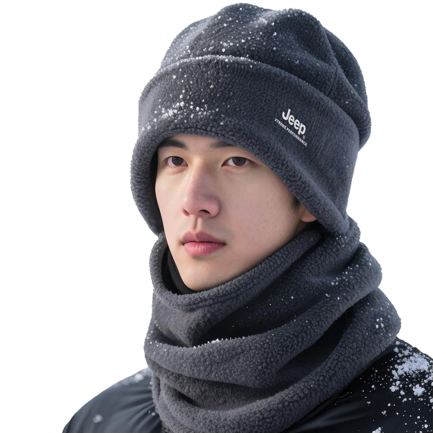 jeep吉普帽子男士冬季加绒围脖骑行护耳保暖套头帽防风面罩两件套,淘宝优惠券,粉丝福利购,淘宝优惠卷