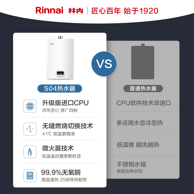 林内燃气热水器家用恒温天然气洗澡16升强排式S04官方旗舰店 - 图1