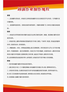 加油站卸油操作规程罐区牌卸油安全操作规程岗位警示标识牌提示牌