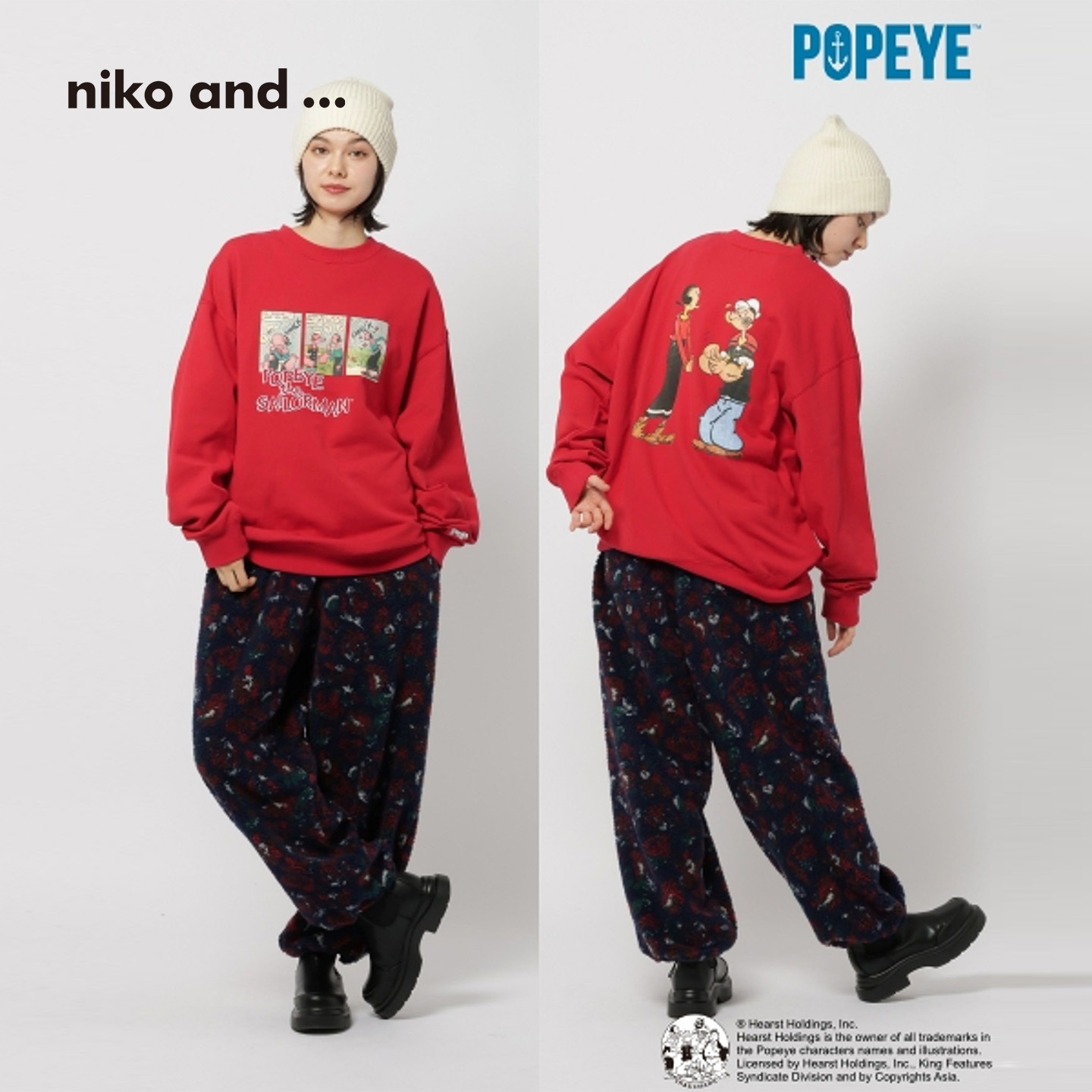 niko and ...卫衣男女同款2025冬季新款大力水手印花上衣613140 - 图3