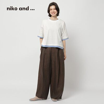 niko and ...T恤女2026夏季新款撞色包边棉质短袖上衣672835
