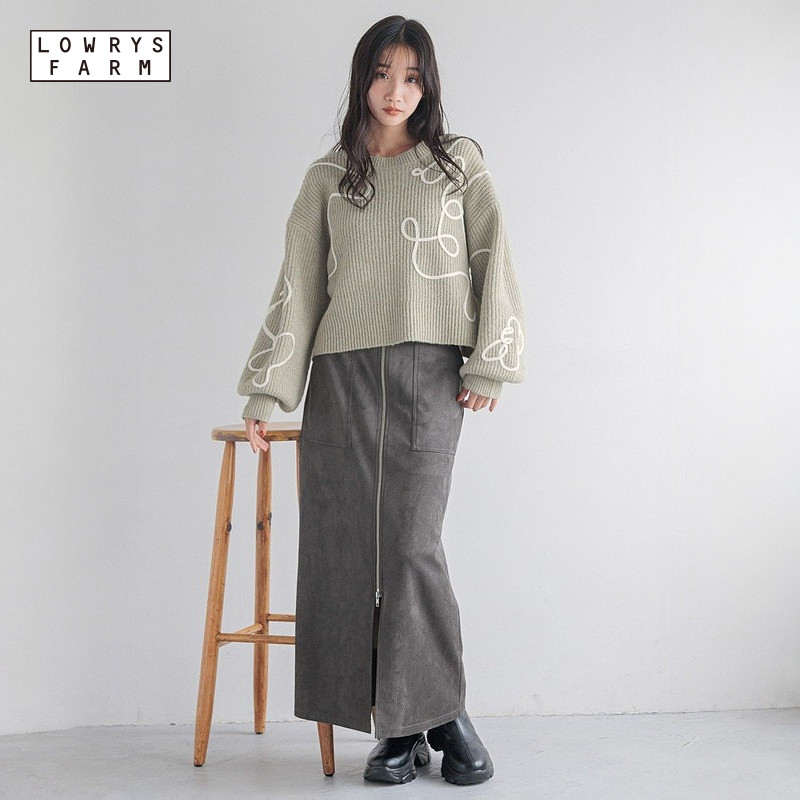 LOWRYS FARM毛针织衫女冬季新款线条显瘦宽松气质毛衣250616,淘宝优惠券,粉丝福利购,淘宝优惠卷