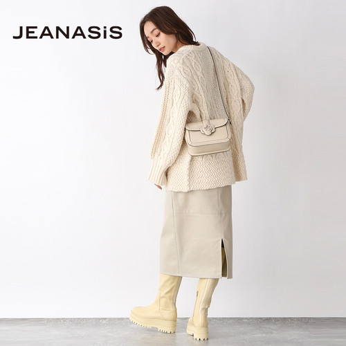JEANASIS时装靴女年圆头厚底黑色帅气时尚长筒靴894947 - 图3