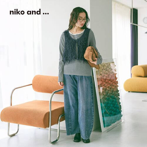 niko and ...休闲裤女2026夏季新款宽松通勤碎花棉质牛仔裤601214 - 图3