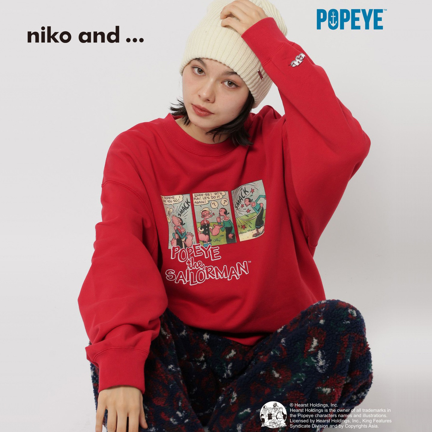 niko and ...卫衣男女同款2025冬季新款大力水手印花上衣613140 - 图1