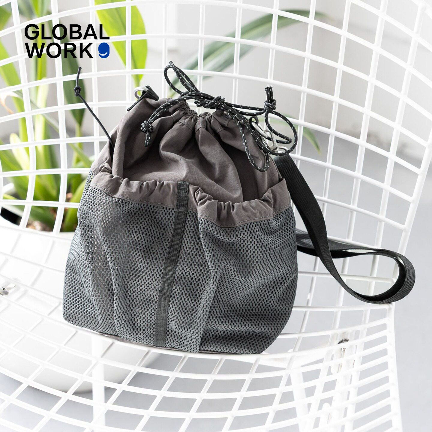 GLOBAL WORK Bag 2026 New Casual Sports Daily Portable Drawstring Design Shoulder Bag 660211